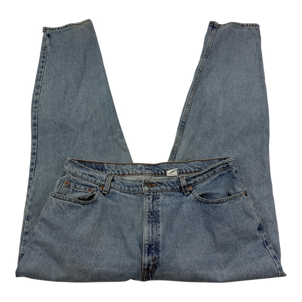 Levi's Light Blue Cotton 550 Relaxed Tapered Mom Jeans 20W USA Vintage
